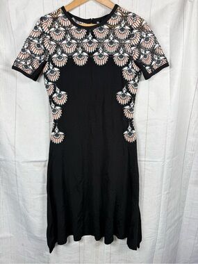 YYIGAL Women’s Dress Short Sleeves Size M black / lace